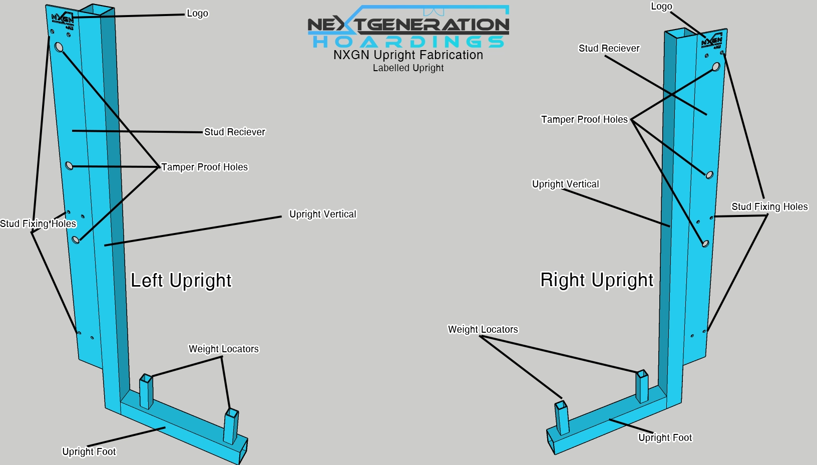 NXGN Uprights - Labelled Upright
